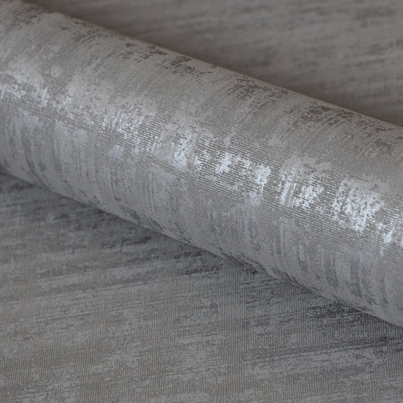 Adonea Zeus Textured Metallic 33' L x 21" W Wallpaper Roll, Slate Gray
