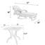 Chaise longue simple 86,5 po avec coussins et table
