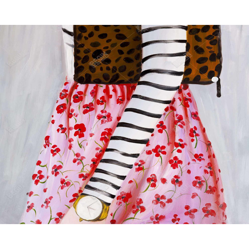 «Fashionable Woman With A Leopard Bag» sur toile