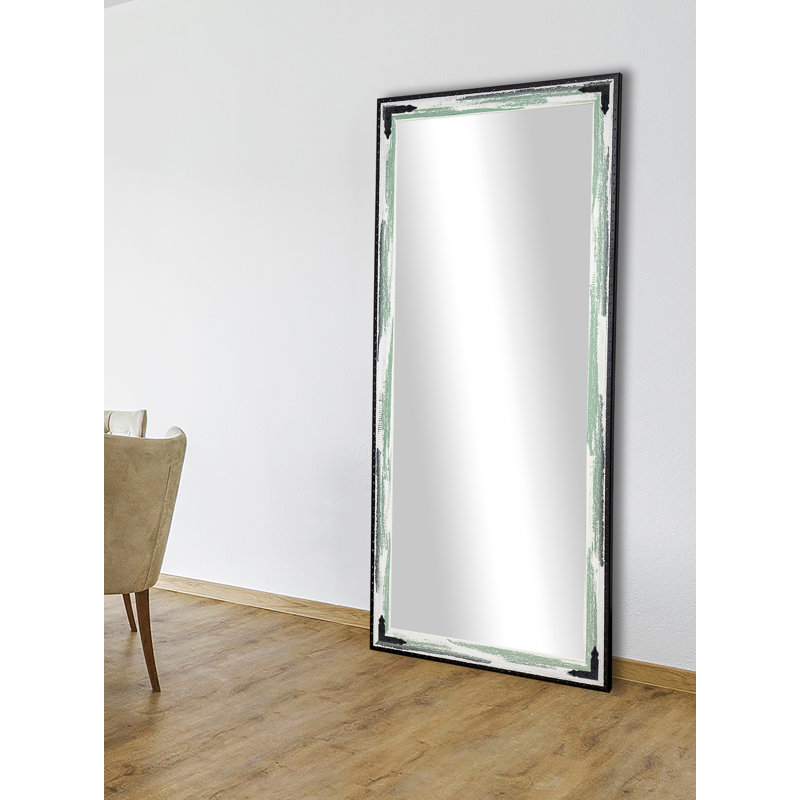 Miroir pleine grandeur rustique patiné, H 65,5 po x l 30,5 po, Écume de mer