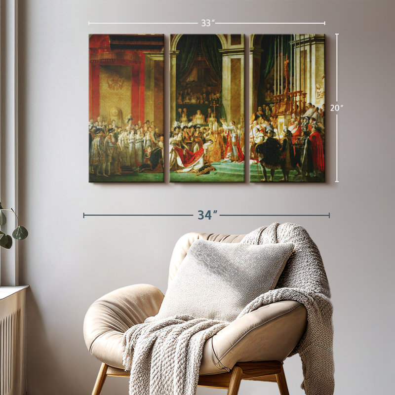 "Le couronnement de Napoléon" sur toile, H 20 po x l 33 po
