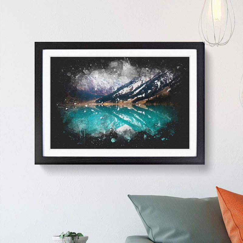 The Almaty Lake in Kazakhstan - Picture Frame Graphic Art Print, Black Framed, 33cm H x 45cm W x 2cm D