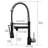 Pull Down Kitchen Faucet, Dual Settings, Black+Silver, 360-Degree Swivel For Kitchens Black And Silver Sink Faucet With , Swivel, Contemporary