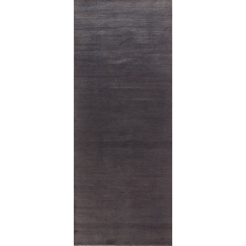 Modern Gray Gabbeh Runner Rug 3x10