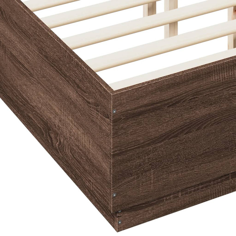 Noar Bed, King ( 150 x 200 cm), Smoked Oak