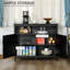 Buffet polyvalent avec tablettes réglables et 2 portes, parfait pour le vestibule et le rangement dans le salon