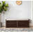 Shoe Bench with Storage and Cushion, Distressed Shutter Design for Rustic and Vintage Interiors, Espresso Finish