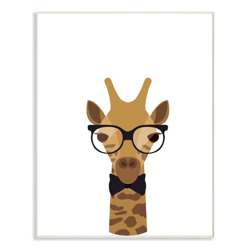 « hipster giraffe surdimensionné », impression, H 15 po x l 10 po, Plaque murale