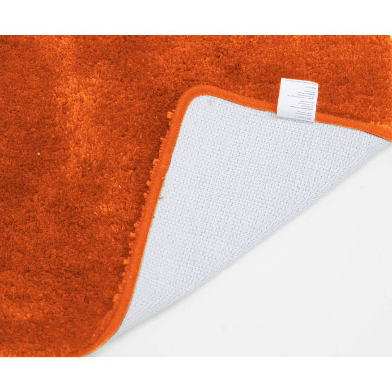 Eiliyah Microfiber Non-Slip Bath Mat, 17" W x 24" L, Orange