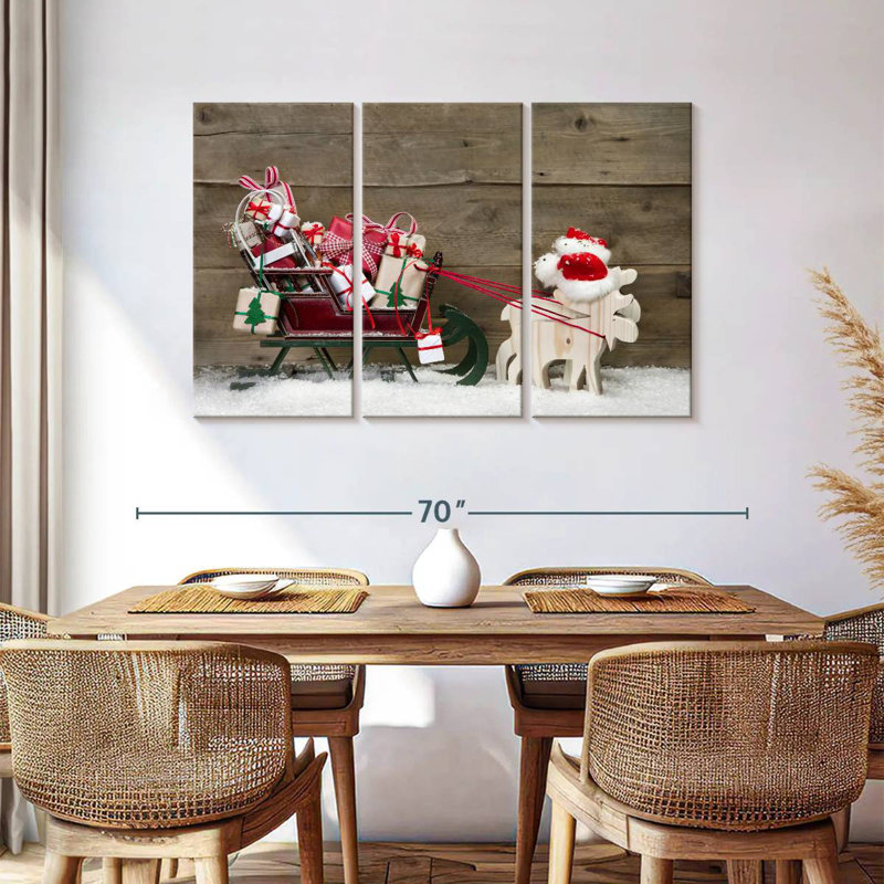 Père Noël en traîneau, H 36 po x l 57 po