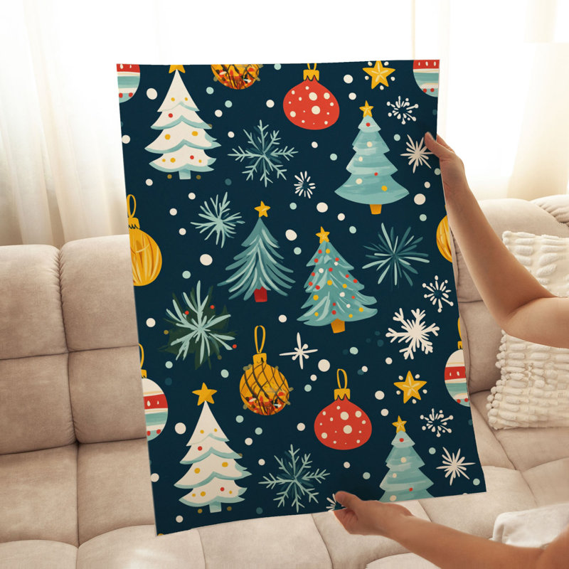 «Holiday Christmas Tree Dreams III», reproduction d'art moderne sans cadre, H 20 po x l 16 po