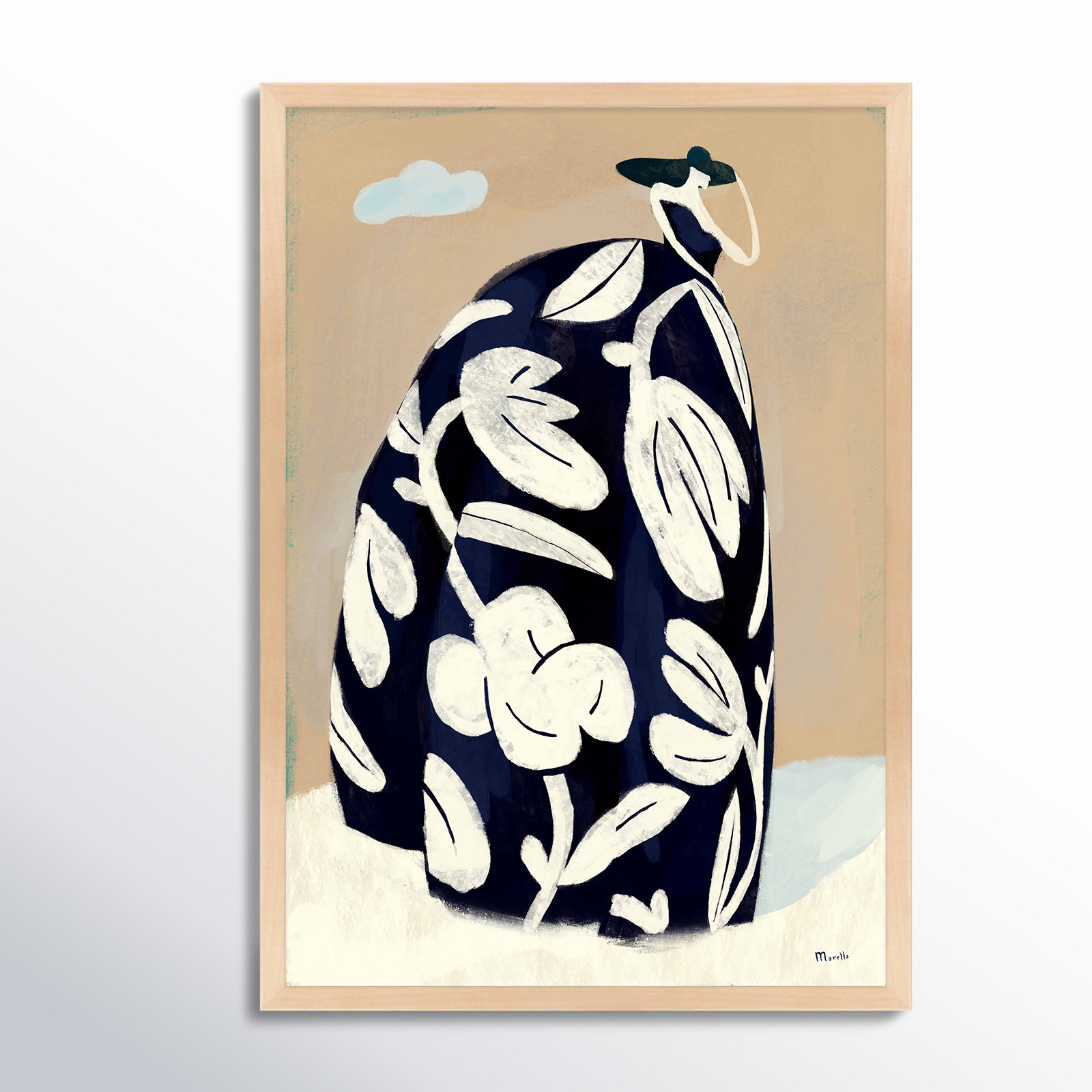 Black Dress by Marco Marella For Studio M, 20" H x 14" W x 1.25" D, Maple Paper Framed