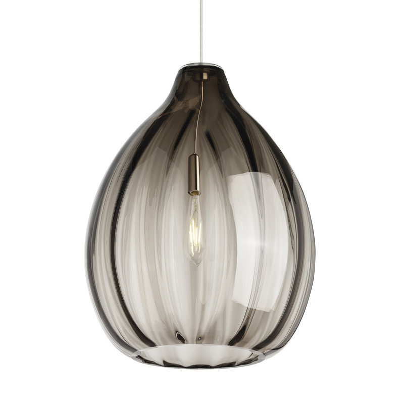 Harper 1 - Light LED Pendant, Smoke, No