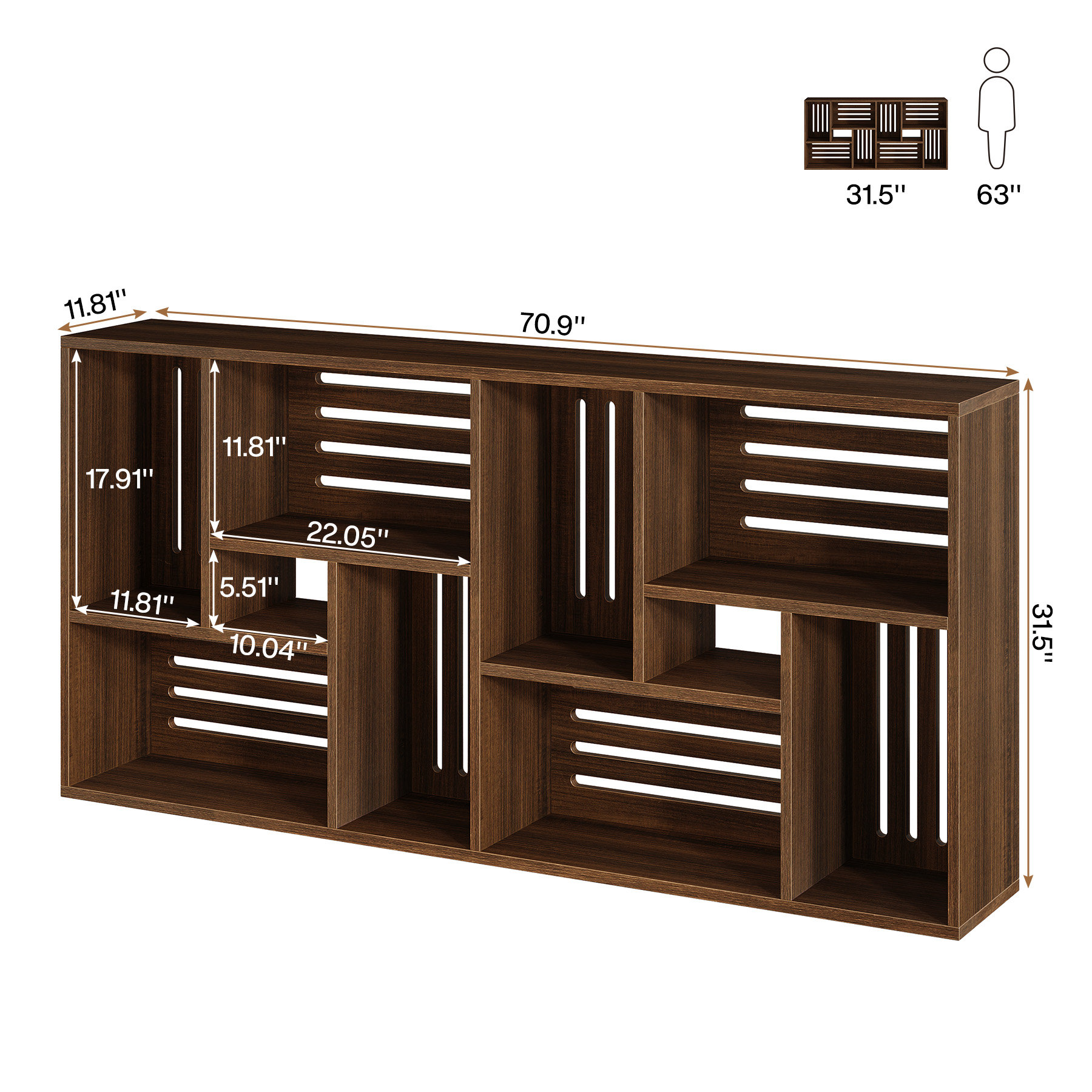 70.9" Long Sofa Table With Storage Shelves, Extra Long Console Table For Living Room