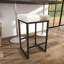 Tabouret de comptoir en cuir de vache beige Ursae avec base en métal noir