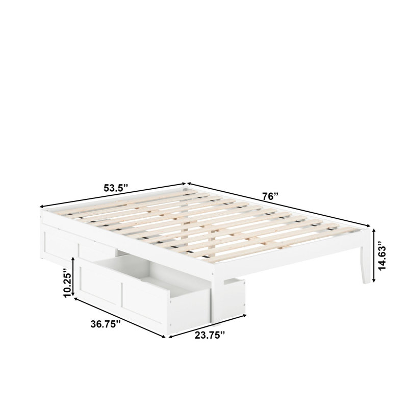 Aayanna Panel Storage Bed, White, Full
