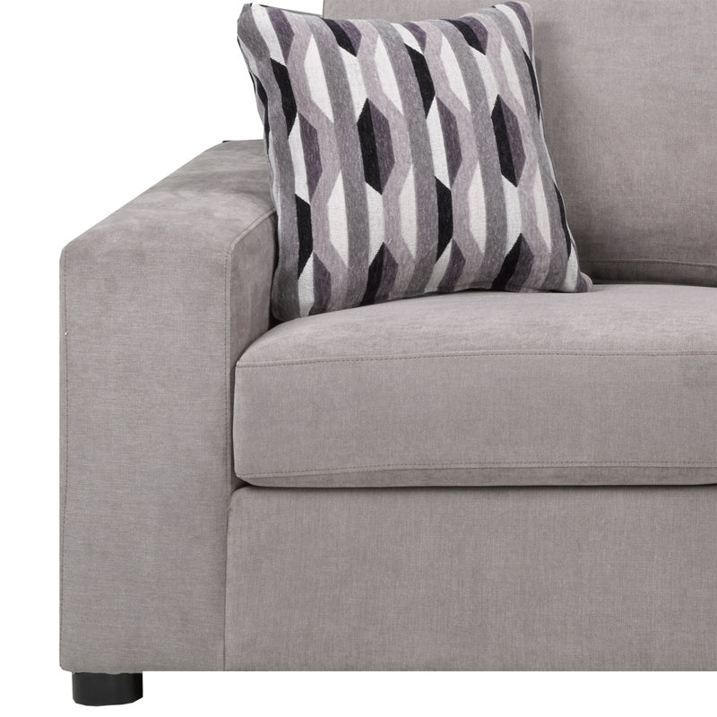 Canapé modulaire en L Birkley, taupe (LHF), Orienté à gauche (vu de face), Polyester taupe