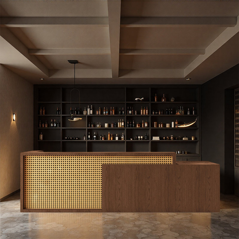 Comptoir de bar contemporain - Conception polyvalente pour les bars, les bars, les bars et les espaces de divertissement