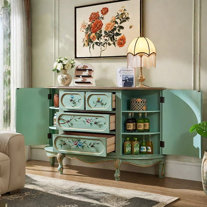 Retro Simple Semicircle Painted Sideboard