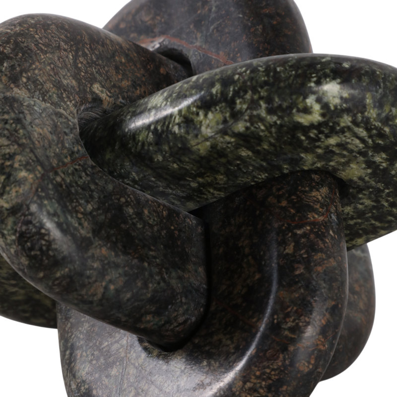 Emilien 6" W Modern Marble Knot Sculpture, Green
