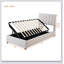 Lit plateforme tapissier simple avec système de rangement hydraulique-995782290