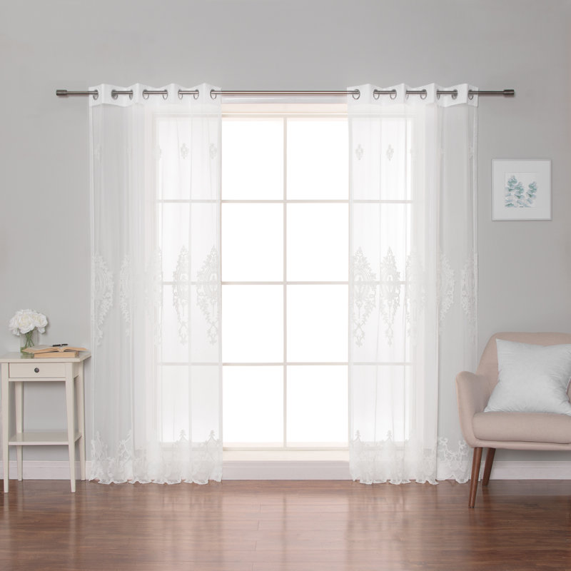 Paire de rideaux transparents avec œillets Asherton, L 52 po x L 96 po