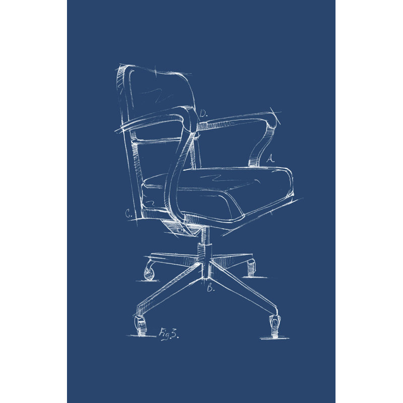 Modèle de chaise de bureau I, H 12 po x l 8 po
