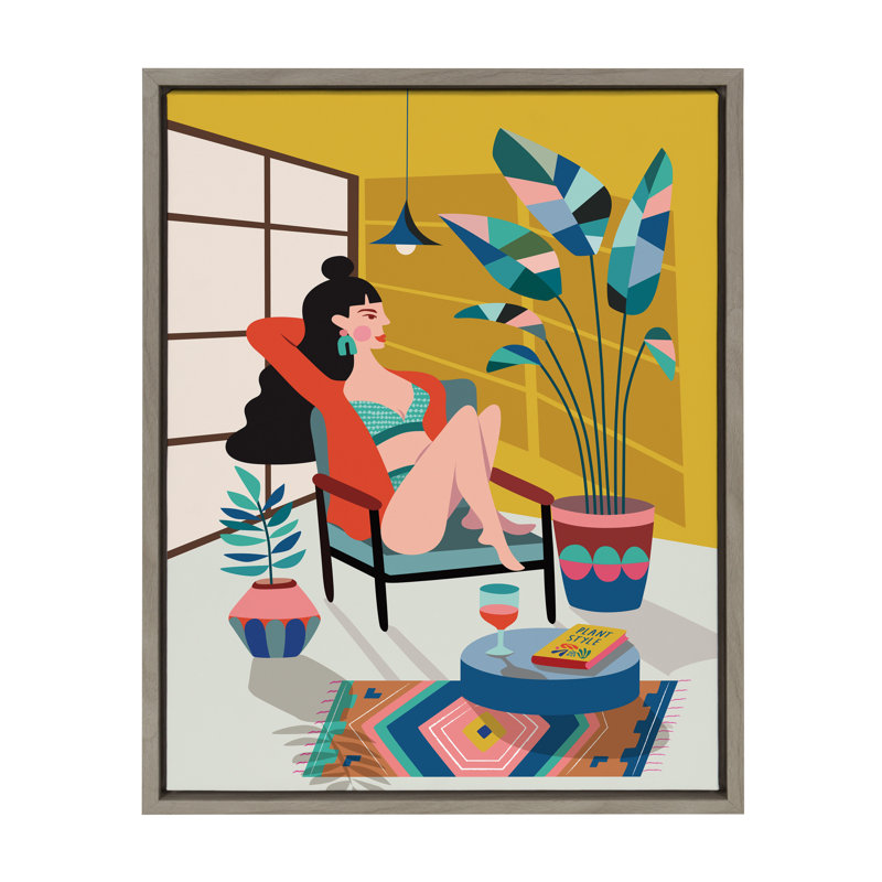 «Plant Lady» par Rachel Lee 3 Birdies Studio, reproduction d'art sur toile encadrée