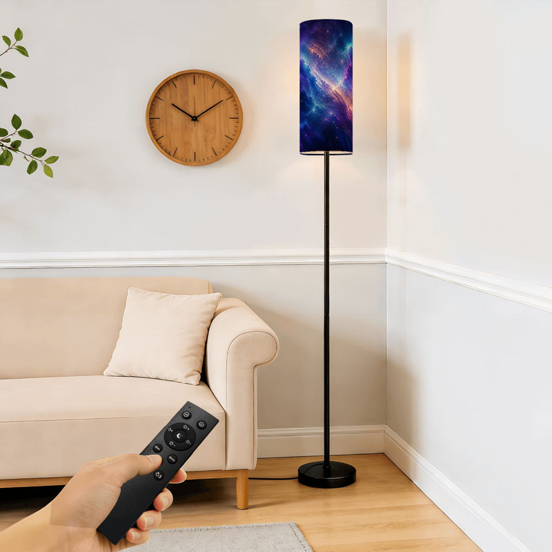 Lampe sur pied en forme d'étoile avec nuage à intensité variable moderne avec télécommande et pédale abat-jour abat-jour grand poteau d'angle pour le salon, la chambre et le bureau