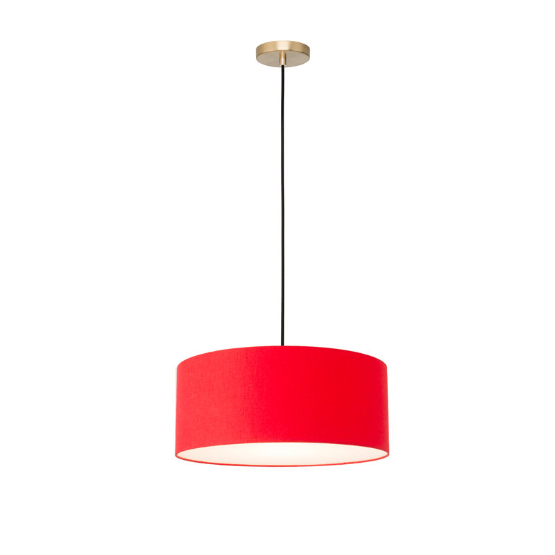 Luminaire suspendu extensible, rouge cramoisi, laiton patiné, Laiton