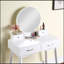 Ensemble de coiffeuse et tabouret en bois-853004284