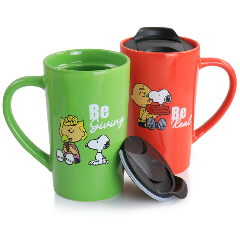 Tasses de voyage 18 oz en grès Peanuts Gentle Reminders