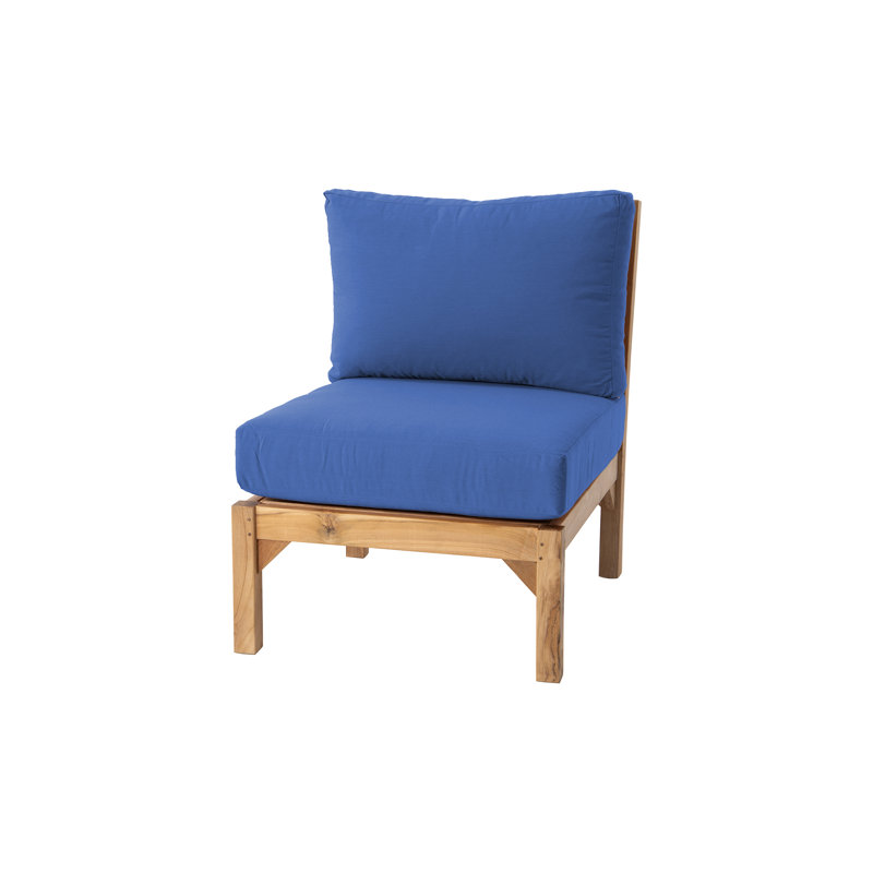 Fauteuil club d'extérieur en teck Huntington, Saphir