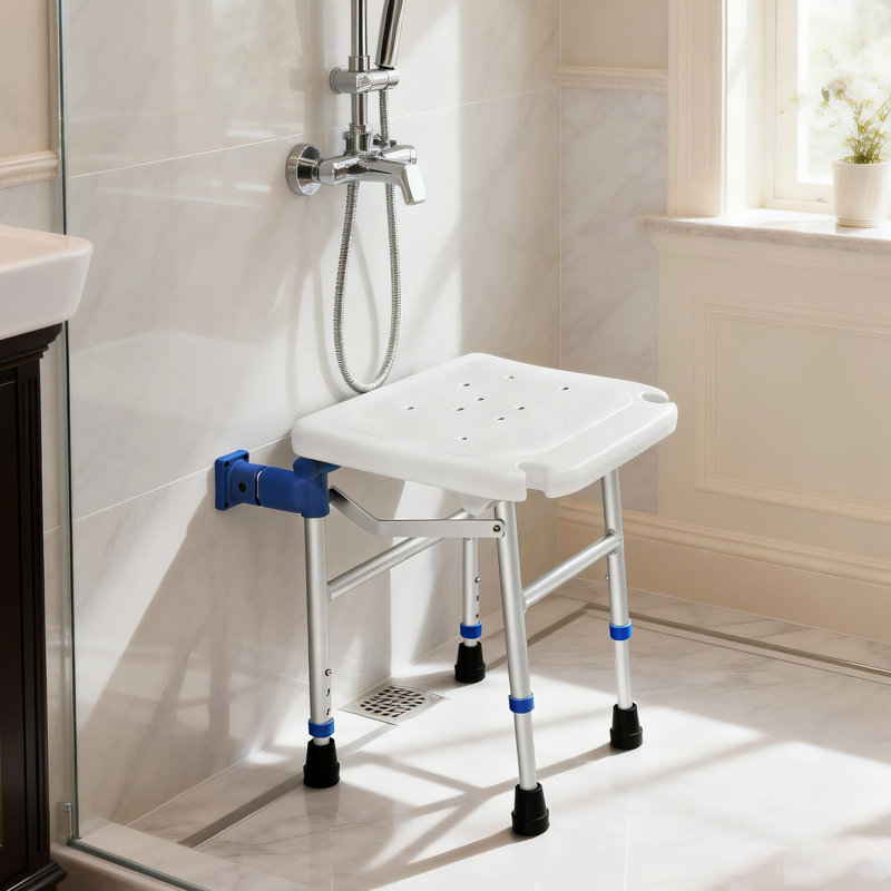Chaise de douche pour tabouret de douche mural pliant réglable pour personnes âgées. Banc de bain imperméable et antidérapant pour les personnes à mobilité réduite et les personnes âgées, peu encombrant pour la baignoire et la cabine de douche
