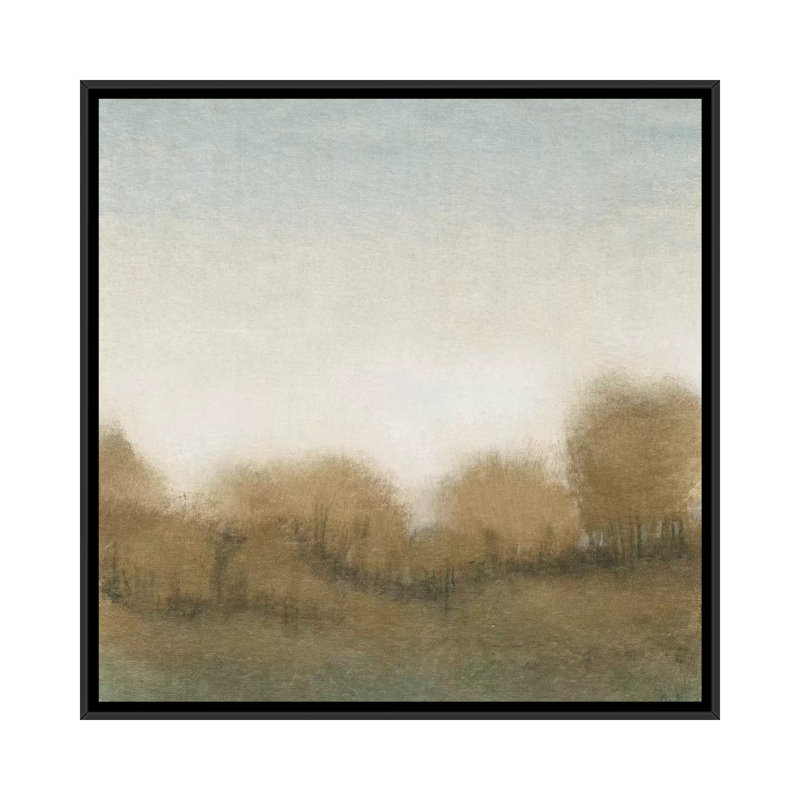 «Golden Treeline I», reproduction d'art sur toile tendue, H 18 po x l 18 po x P 1,5 po, Toile avec cadre noir, Pas de tapis