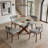 4-Piece Cotton-Linen Set With Curved-Back Wooden Dining Chairs-120424363