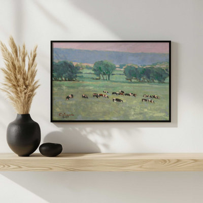 «Somers Cows I» par Stephen Calcasola, reproduction d'art