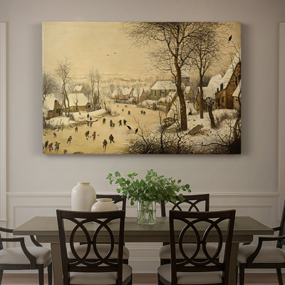 Winter Landscape with Skaters and Bird Trap-Pieter Bruegel the Elder-Gallery Wrapped Canvas-1565