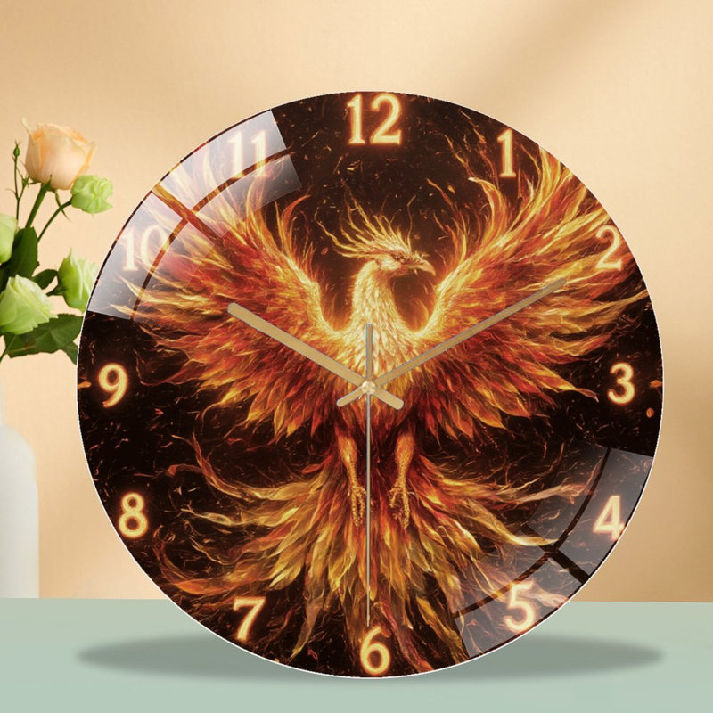 Horloge murale Fiery Phoenix
