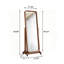 64.96"Rectangular glass mirror with brown rubberwood frame for dressing-686033320