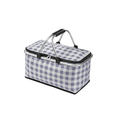 Backpack Folding Picnic Basket Large Capacity Outdoor Gift Camping Thermal Bag Handheld Aluminium Foil Thickened Fabric Car Picnic Bag Storage Bag Storage