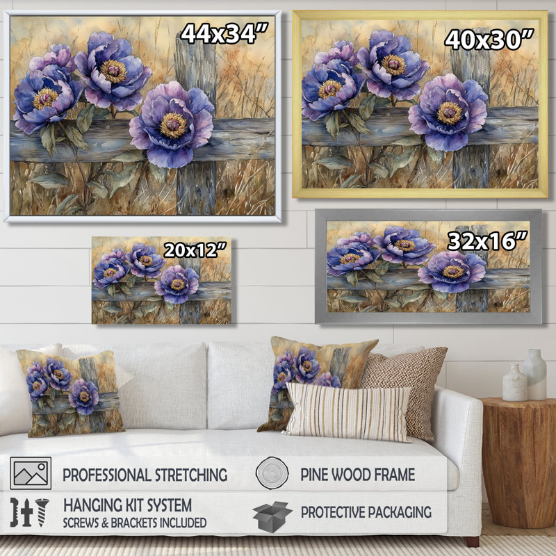 Jacoline - Floral Oversized Canvas Prints, Brun, H 30 po x l 40 po, Impression encadrée flottante