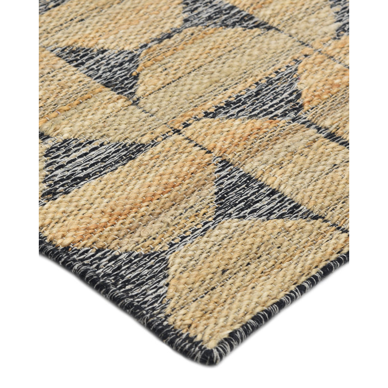 Geometric Area Rug in Light Brown/Black, Rectangle 3' x 5'