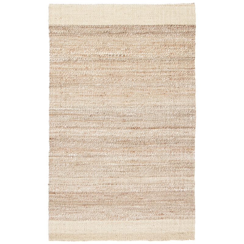 Naturals Tobago Jute / Sisal Striped Area Rug in Ivory/Natural, Rectangle 6' x 9'