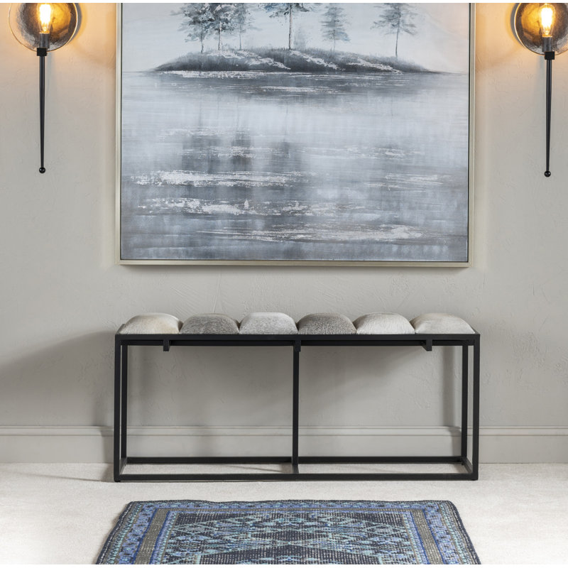 Genuine Leather Upholstered Bench