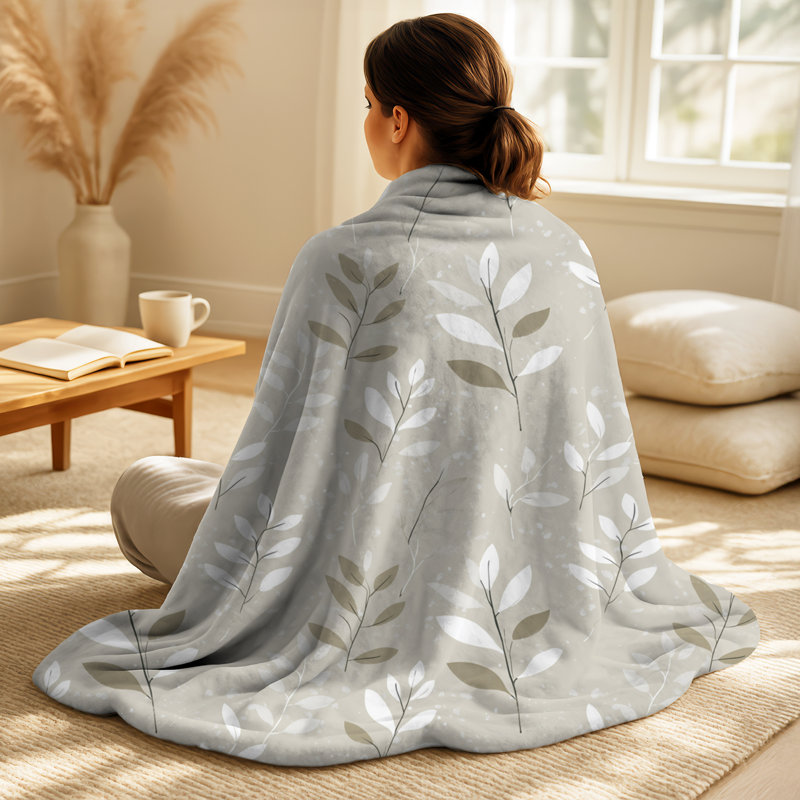 Jeté doux Meadow Fern Meadow III, Cream/Beige Floral 2