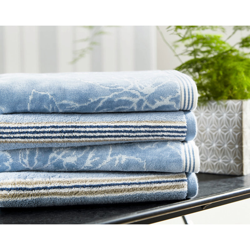 Brecon Stripe Bath Towel, Midnight