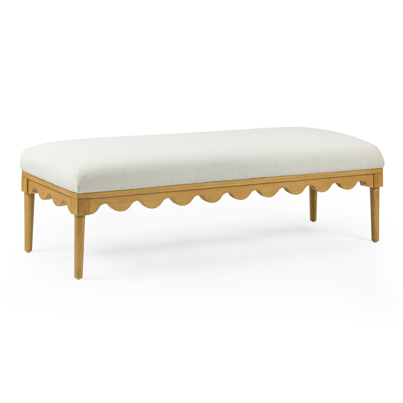 Oodle Cream Vegan Mohair Bench, Cream
