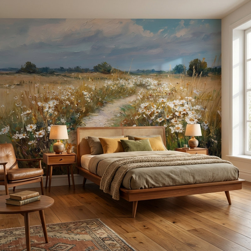 Rouleau de papier peint mural amovible Wildflowers, 100"x96", Non tissé
