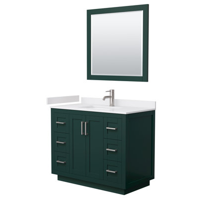 Ensemble de meuble-lavabo simple autoportant 42 po avec plateau en marbre de culture Miranda